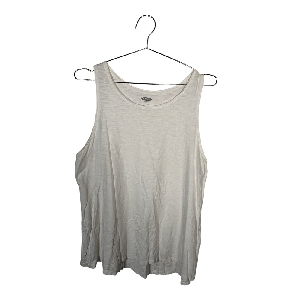 Old Navy Everywear White Cotton‎ Tank Top Sleeveless Basic Minimalist XL